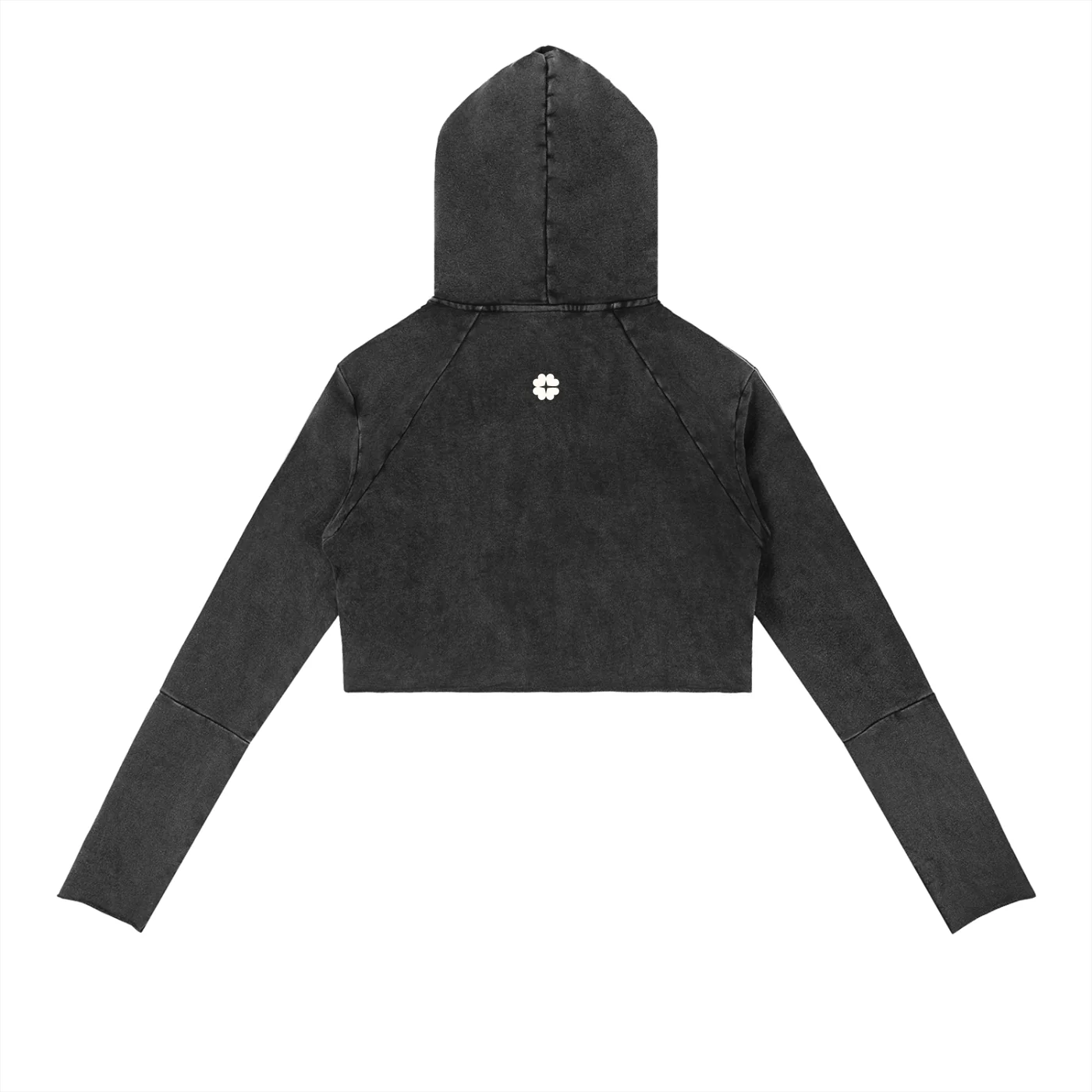 Hidden Icon Raw Crop Hoodie - Image 6